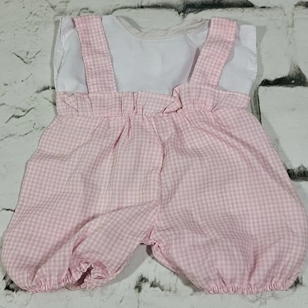 Baby Doll Replacement Clothes Clothing Lot Pink Gingham Bloomers Bottoms Hat Bib